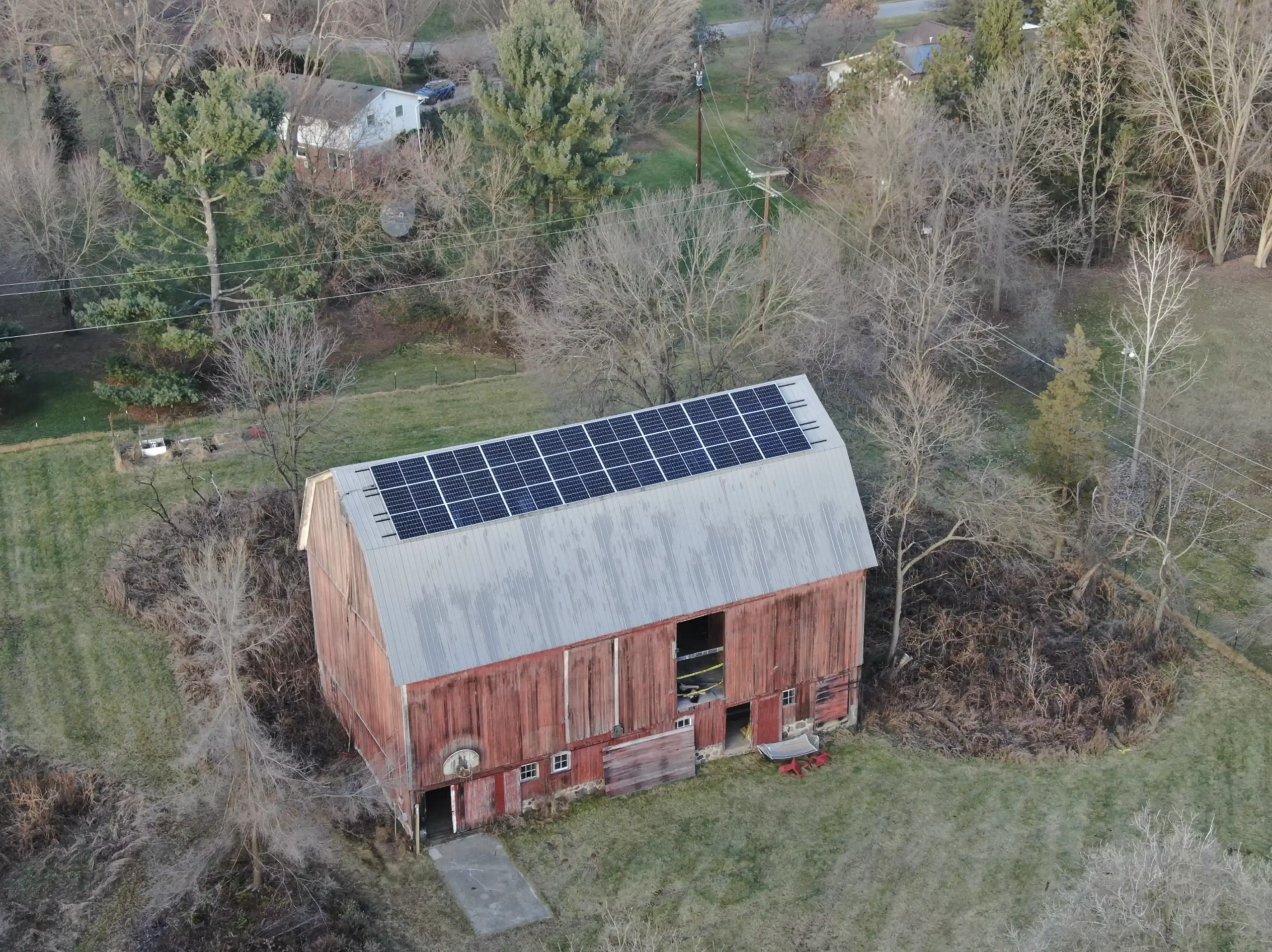solar panels on large barn scaled