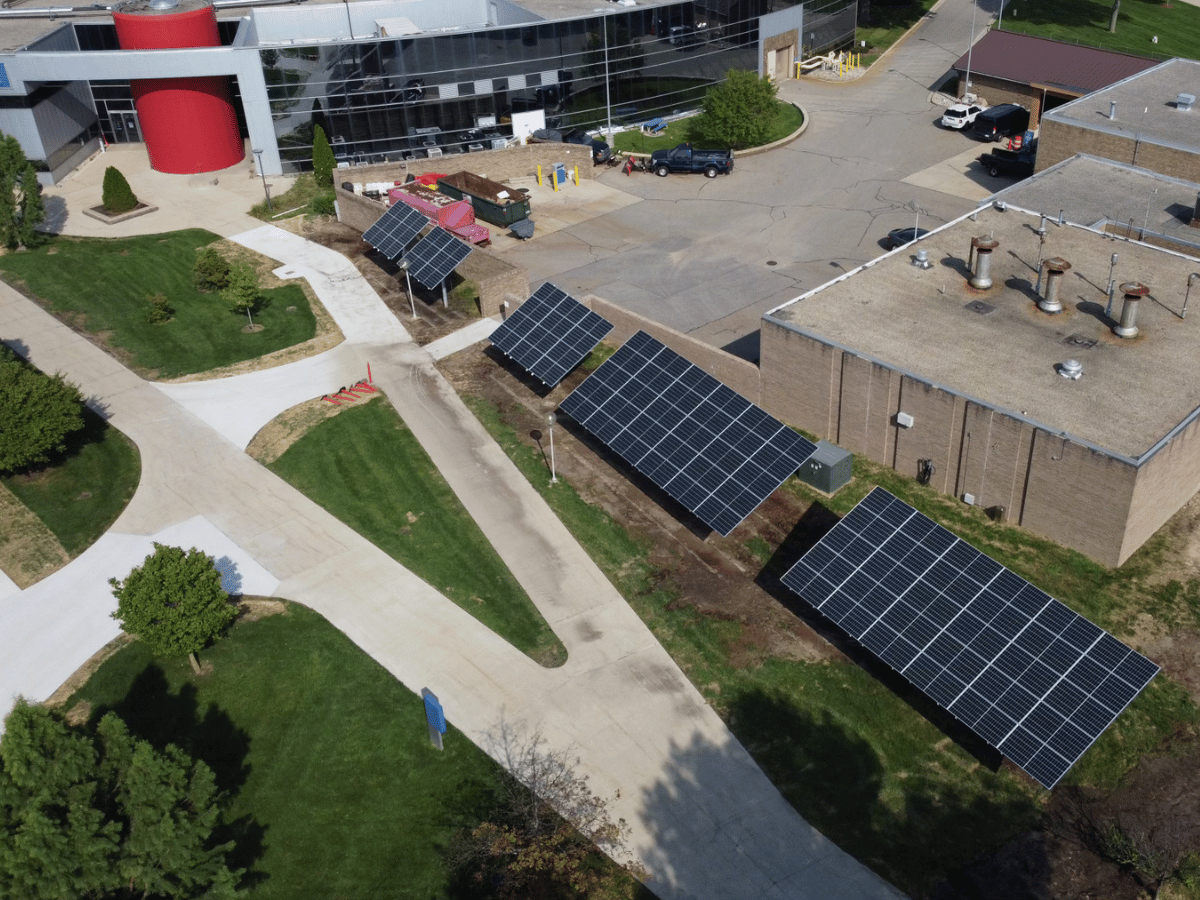 Ground Mount Solar Panels at a Community College